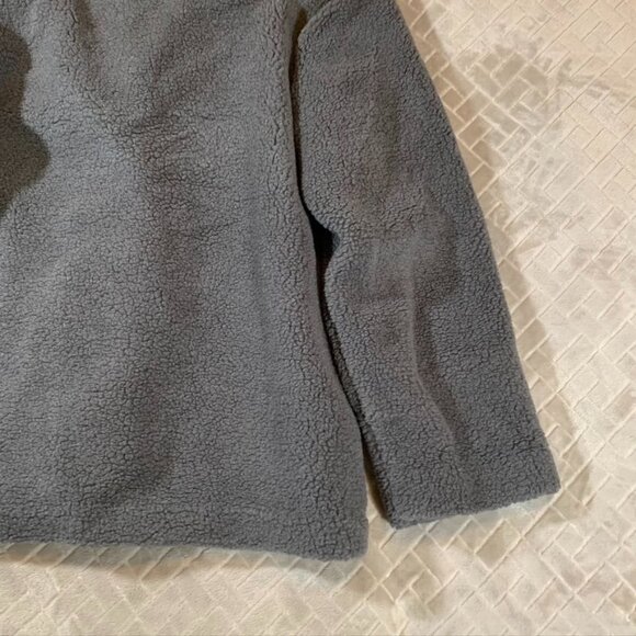 Denim & Co Woemsn Small Jacket Gray Teddy Sherpa With Pockets Paisley Lining - Picture 13 of 13